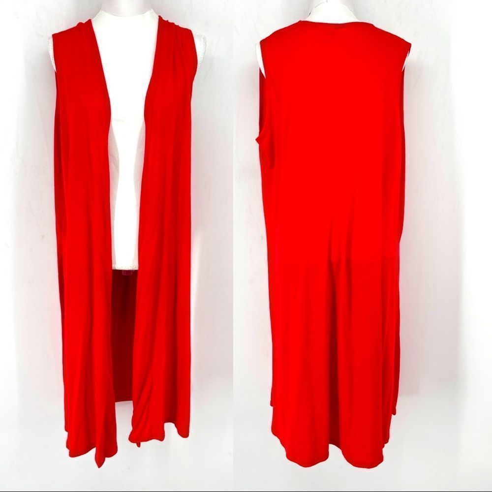 Lularoe red open long cardigan
